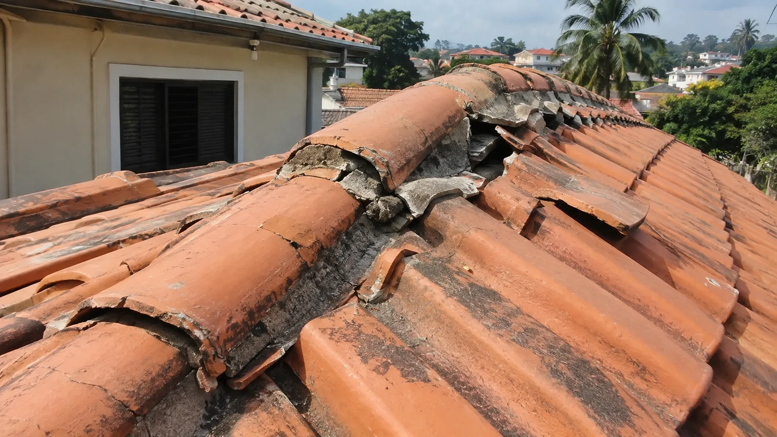 Referência visual de telhado antigo