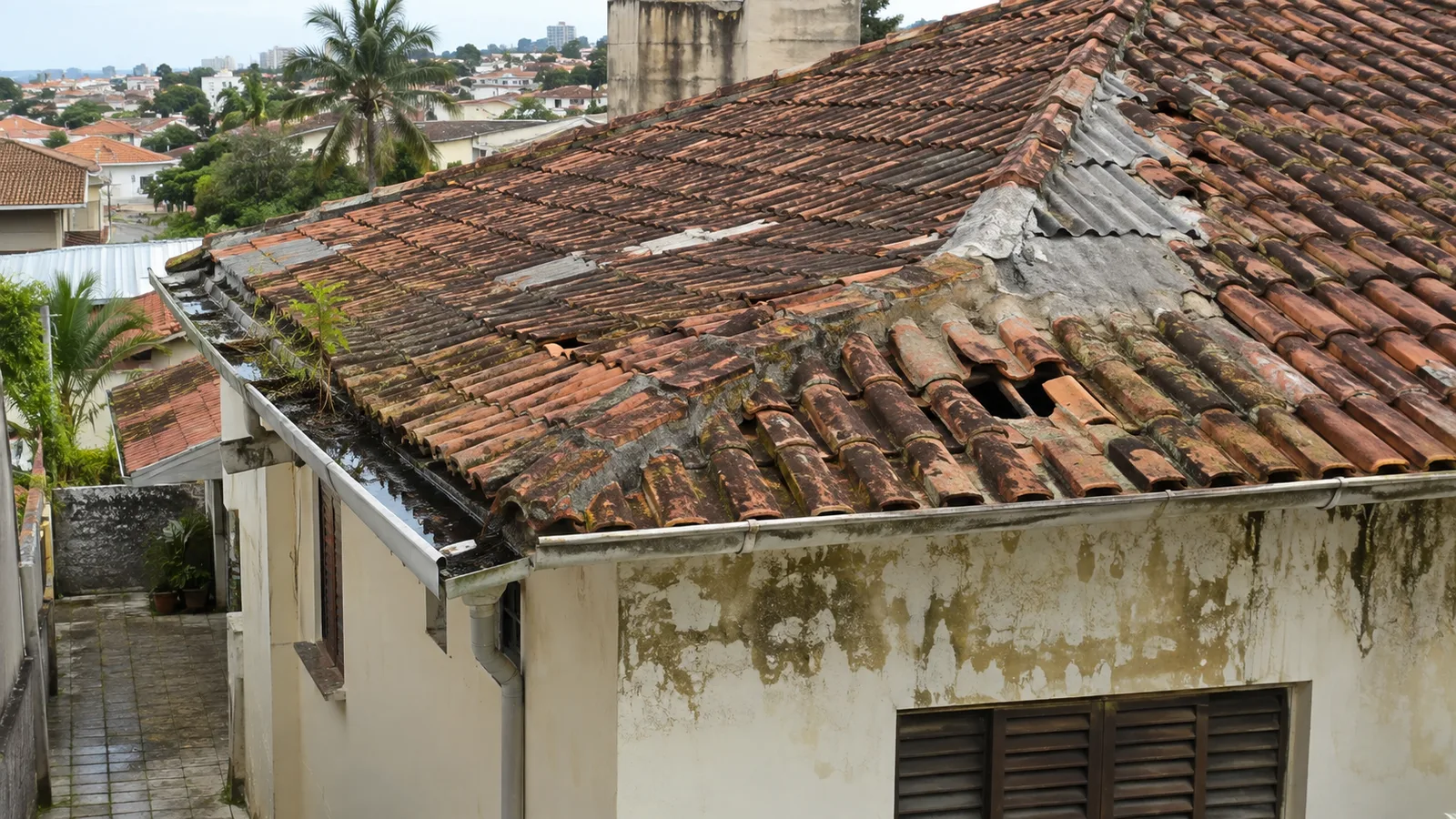 Referência visual de telhado antigo