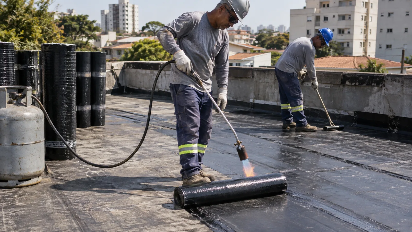 Referência visual de cobertura, zinco e impermeabilização