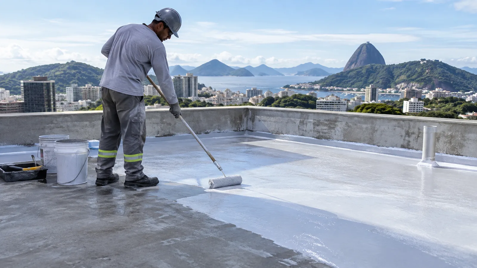 Referência visual de cobertura, zinco e impermeabilização